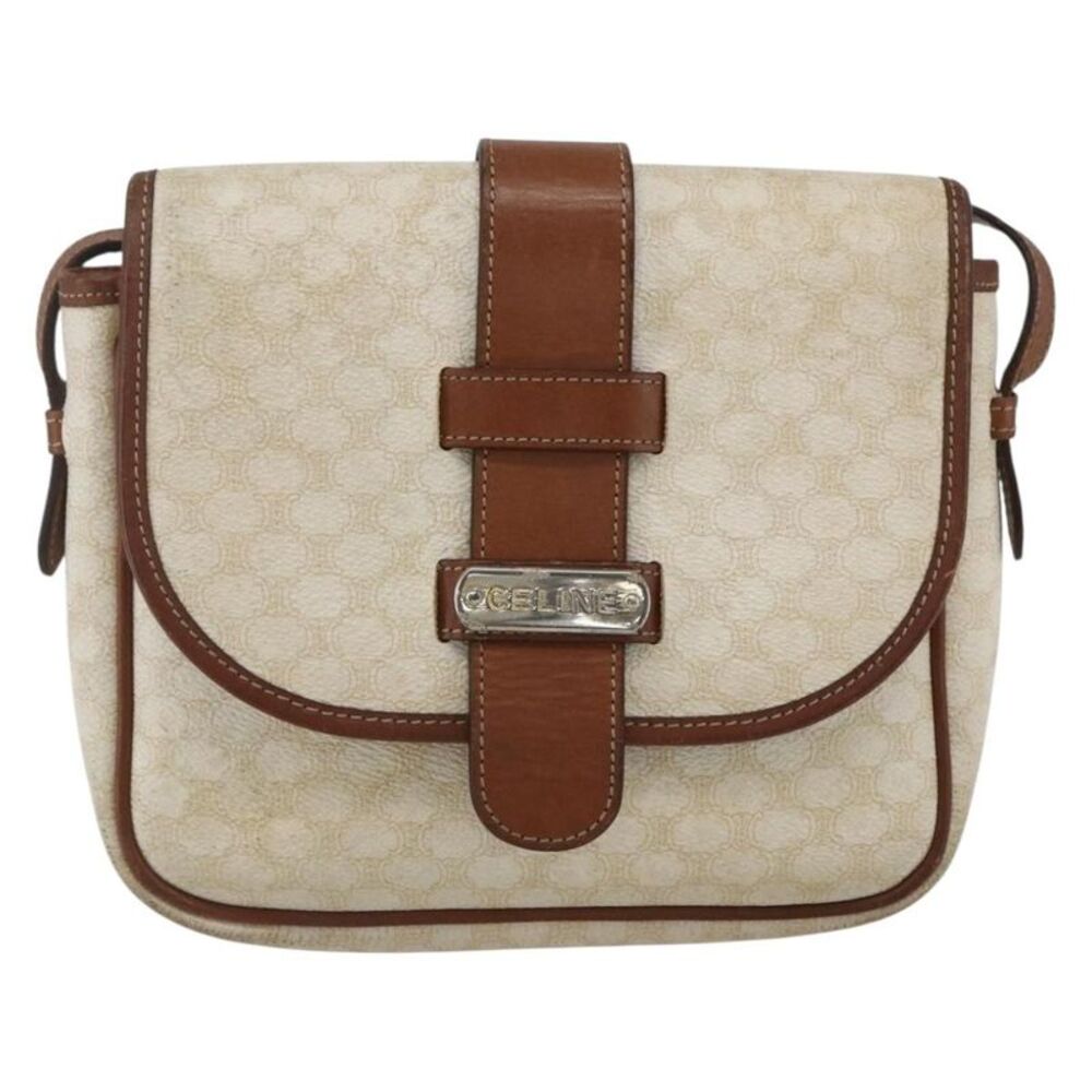 Celine Vintage Macadam Canvas White Canvas Backpack Bag